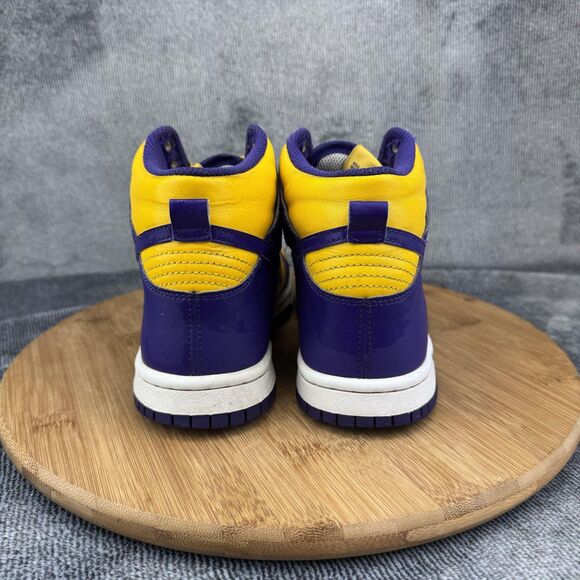 Nike Dunk High Shoes Youth Size 4Y Lakers Basketball DZ4454-500 Sneakers - Picture 4 of 9